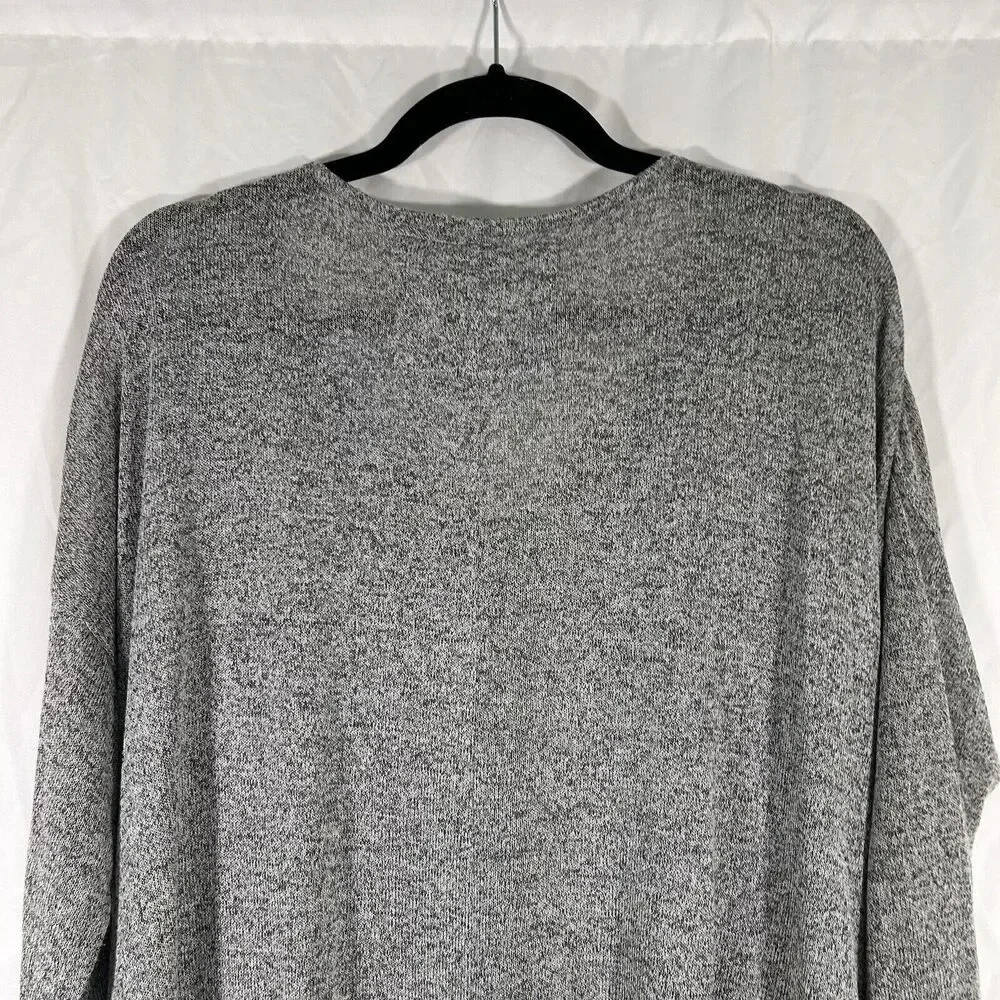 cupio Sweater Women's Large Grey Lightweight Vneck Long Sleeve Pockets